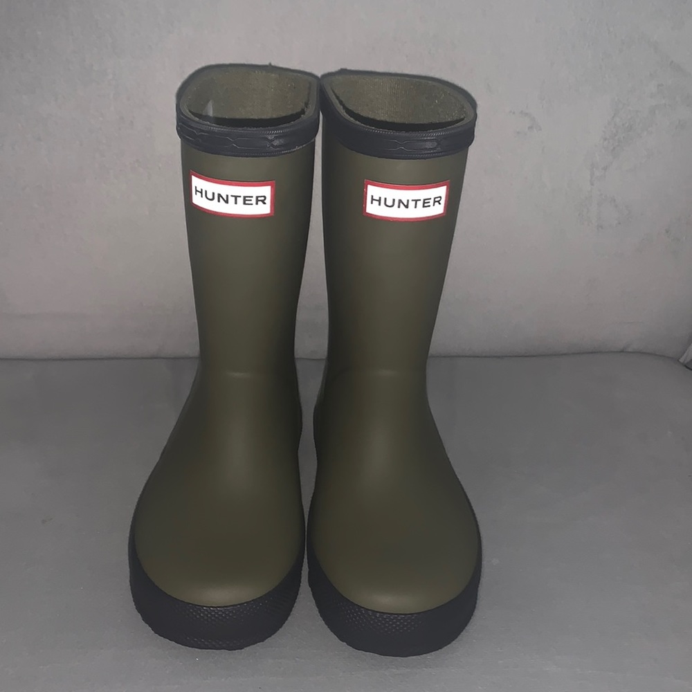 Toddler hunter boots size 7 dark green